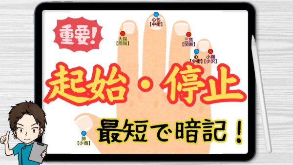 経絡経穴の手足の起始停止のゴロ