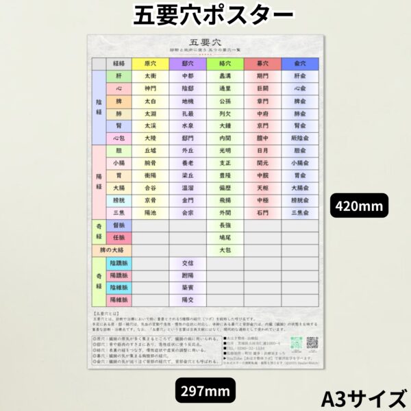 五要穴ポスター 学習用